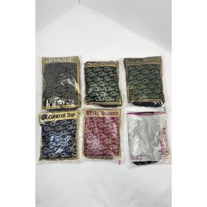 Vintage Silkies Pantyhose Lot 6 XL Control Top Opaque Sheer NOS USA Mix
